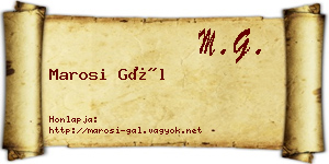 Marosi Gál névjegykártya
